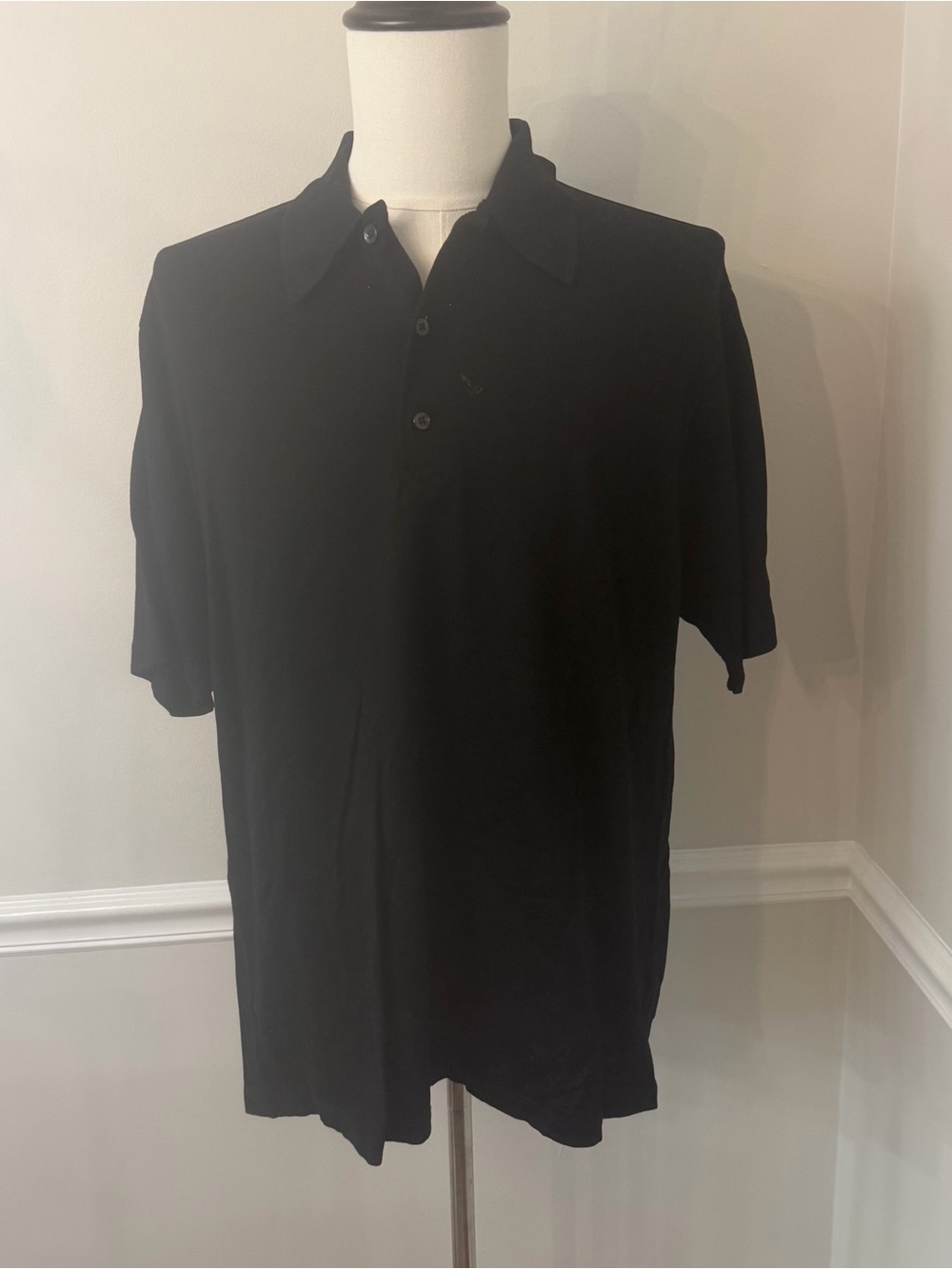 Robert Barakett black knit polo- Size Large